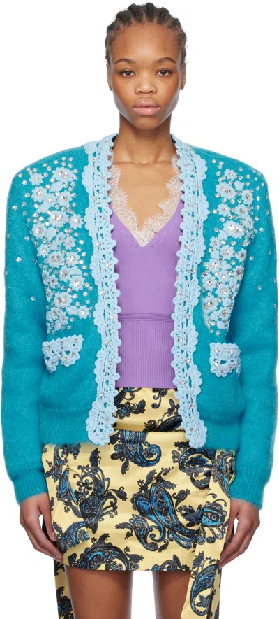 Meryll Rogge Blue Padded Cardigan