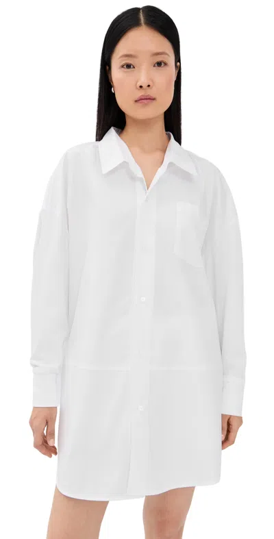 Meryll Rogge Boule Dress With Jersey Sleeves White