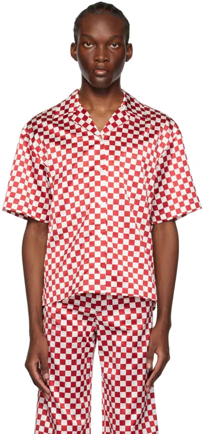 Meryll Rogge Burgundy & White Check Shirt In Burgundy/white