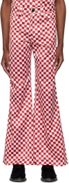 Meryll Rogge Burgundy & White Check Trousers In Burgundy/white
