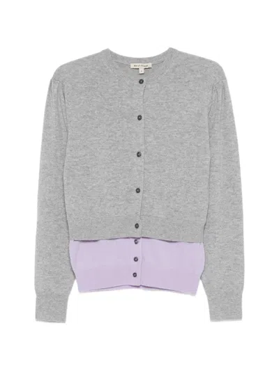 Meryll Rogge Buttoned Layered Cardigan In Gray