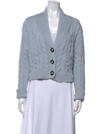 Pre-owned Meryll Rogge Cashmere Open Front Sweater In Blue