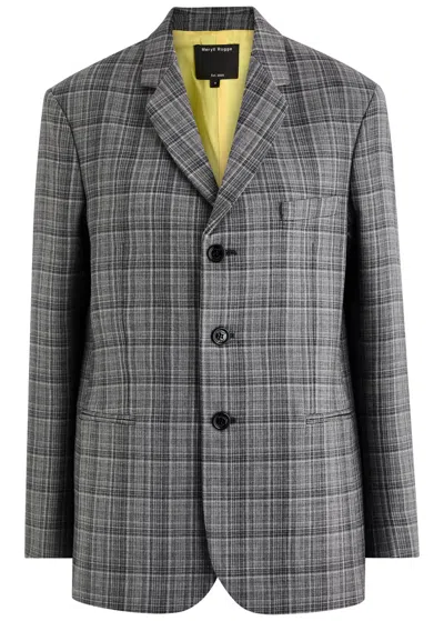 Meryll Rogge Checked Wool Blazer In Grey