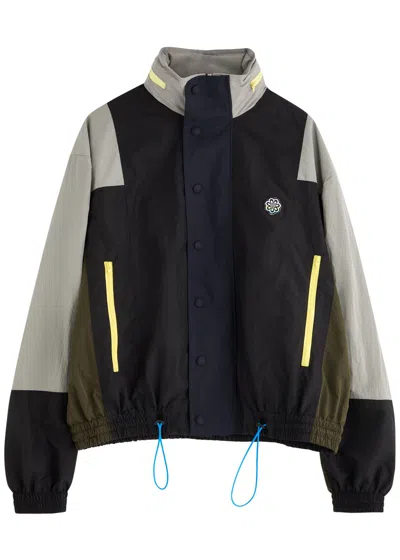 Meryll Rogge Colour-block Nylon Bomber Jacket In Black Multi
