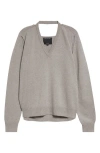 MERYLL ROGGE MERYLL ROGGE CUTOUT CASHMERE V-NECK SWEATER