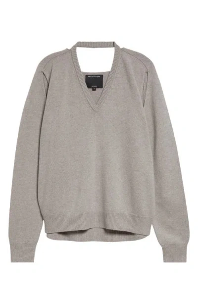 Meryll Rogge Cutout Cashmere V-neck Sweater In Greige