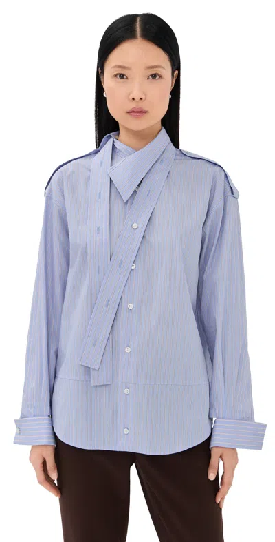 Meryll Rogge Deconstructed Shirt Pale Blue/red