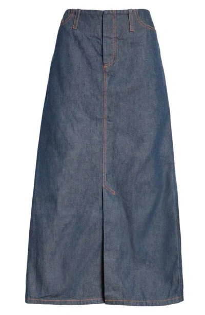 Meryll Rogge Draped Back Cotton A-line Skirt In Dark Blue