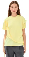Meryll Rogge Draped T-shirt Pale Yellow In Yellow