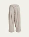 Meryll Rogge Elastic Wide-leg Chino Pants In Dyed Cotton Canvas Clay