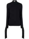 Meryll Rogge Open-back Mock Turtleneck Sweater In Blue