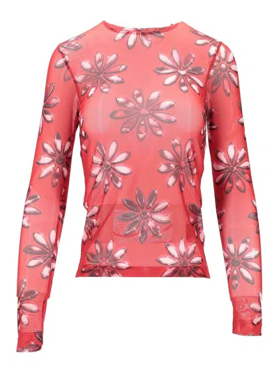 Meryll Rogge Floral Print Long-sleeved T-shirt In Red