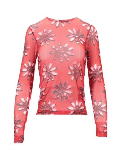 Meryll Rogge Floral Print Long-sleeved T-shirt In Red