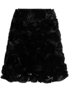 Meryll Rogge Floral-appliqué Silk Skirt In Black