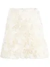 Meryll Rogge Floral-appliqué Silk Skirt In Neutrals