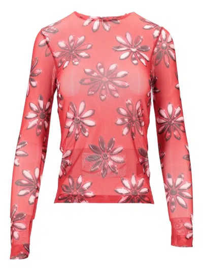 Meryll Rogge Floral Print Long-sleeved T-shirt In Red