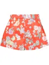 Meryll Rogge Floral-print Cotton Shorts In Red