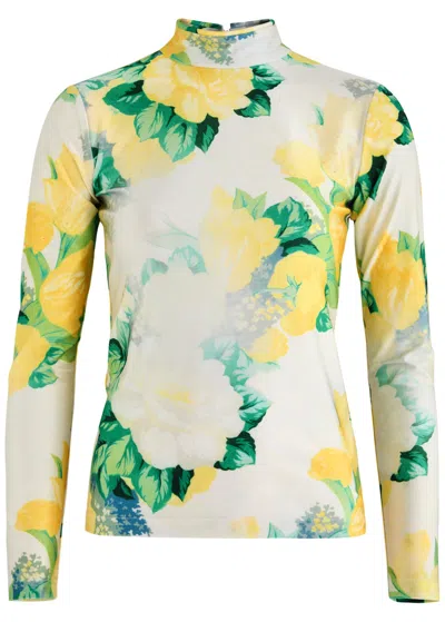 Meryll Rogge Floral-print Jersey Top In Multi Print