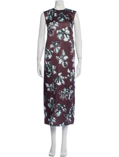 Pre-owned Meryll Rogge Floral Print Long Dress In Multicolor