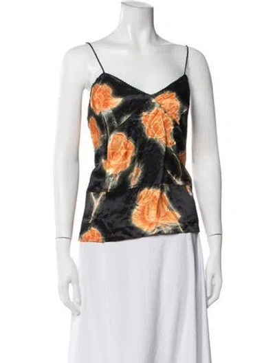 Pre-owned Meryll Rogge Floral Print V-neck Top In Multicolor