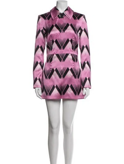 Pre-owned Meryll Rogge Graphic Print Mini Dress In Pink