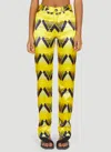 Meryll Rogge Graphic-print Satin Trousers In Yellow