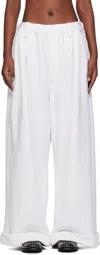 Meryll Rogge Gray Drawstring Chino Lounge Pants In White Melange
