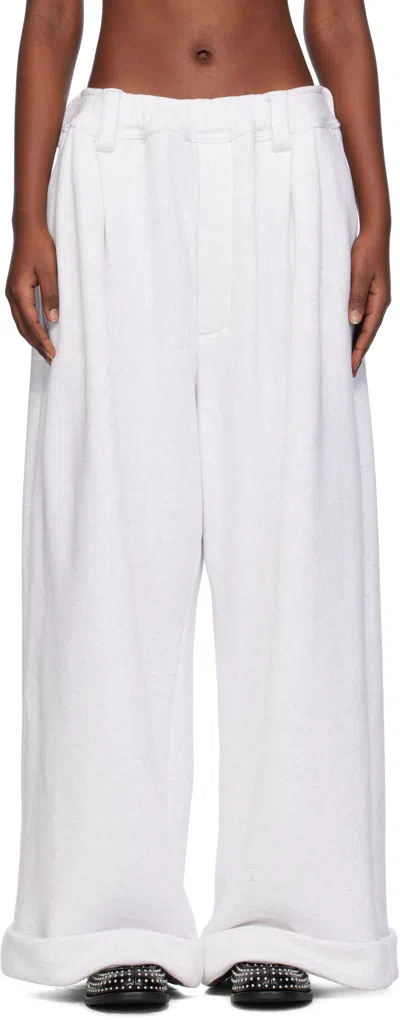 Meryll Rogge Gray Drawstring Chino Lounge Pants In White Melange