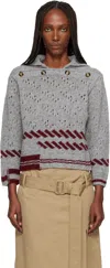 Meryll Rogge Gray Shetland Wool Shrunken Sailor Sweater In Gray