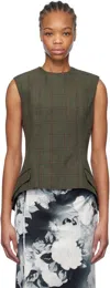Meryll Rogge Khaki Blazer Top In Hunter Green