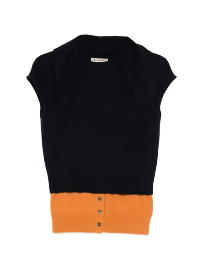 Meryll Rogge Layered Knitted Vest In Black