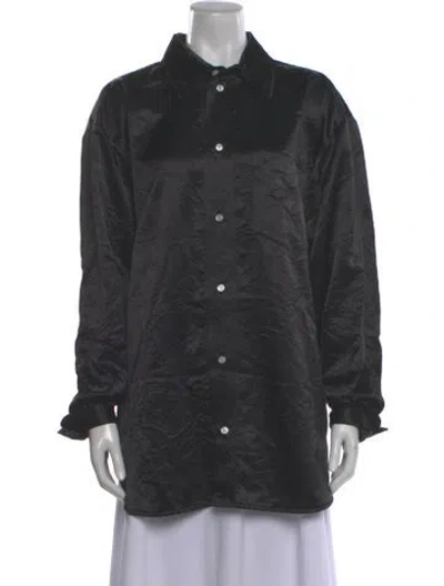 Pre-owned Meryll Rogge Long Sleeve Button-up Top W/ Tags In Gray