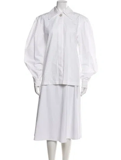 Pre-owned Meryll Rogge Long Sleeve Top In White