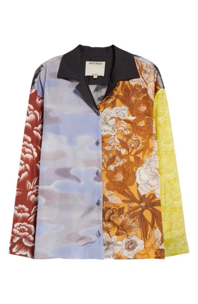 Meryll Rogge Patchwork Printed Silk-blend Shirt In Multicoloured