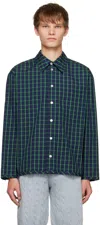 Meryll Rogge Navy Check Shirt In Navy / Green Multi