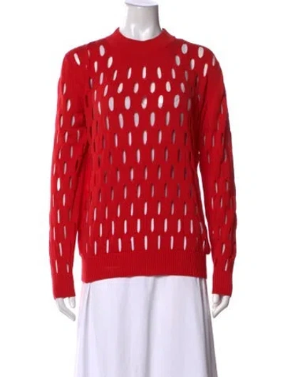 Pre-owned Meryll Rogge Patterned Mock Neck Sweater In Red