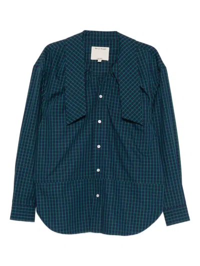 Meryll Rogge Plaid Panelled Top In Blue