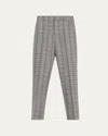 Meryll Rogge Plaid Straight Wool Tuxedo Pants In Grey Melange