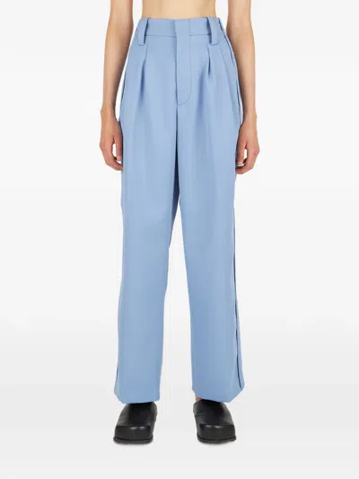 Meryll Rogge Pleats Belt Loops Trousers In Blue