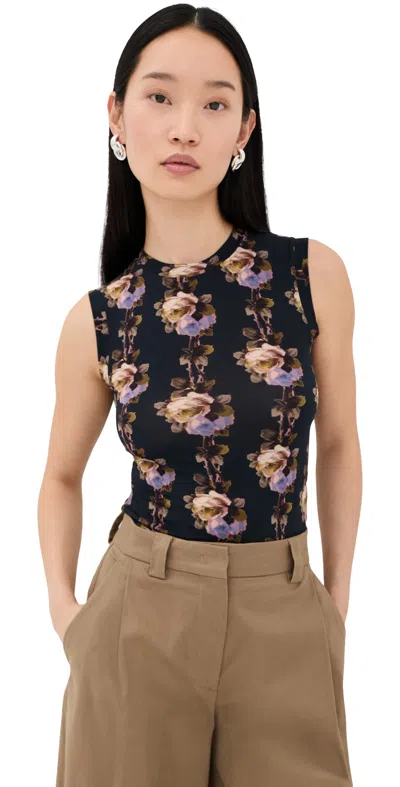 Meryll Rogge Printed Jersey T-shirt Black Lilac