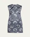 Meryll Rogge Printed Mini Shift Dress In Grey