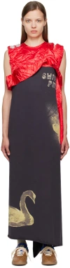 Meryll Rogge Purple & Red Swann Maxi Dress In Red/aubergine