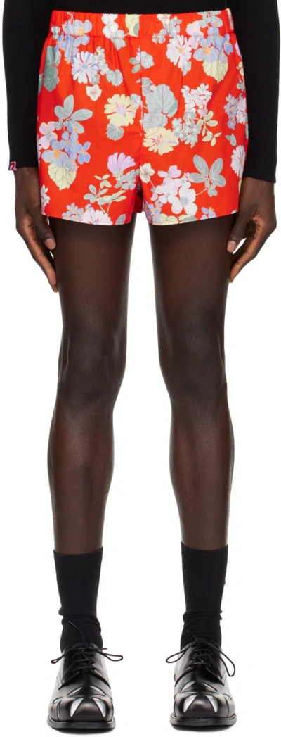 Meryll Rogge Red Floral Shorts In Red Multi
