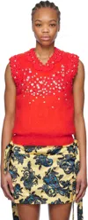 Meryll Rogge Red Padded Vest In Red