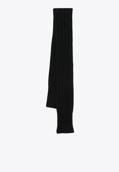Meryll Rogge Ribbed Wool Scarf In Black