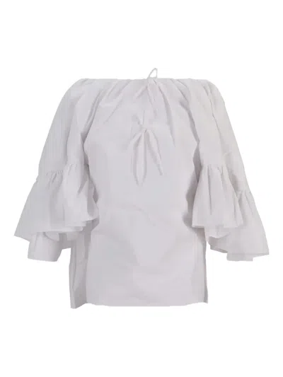 Meryll Rogge Off-shoulder Ruffled Blouse In White