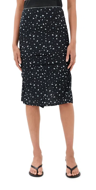 Meryll Rogge Side Drape Slip Skirt Black/white In Multi
