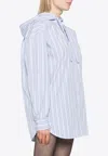 Meryll Rogge Striped Hooded Shirt In Light Blue