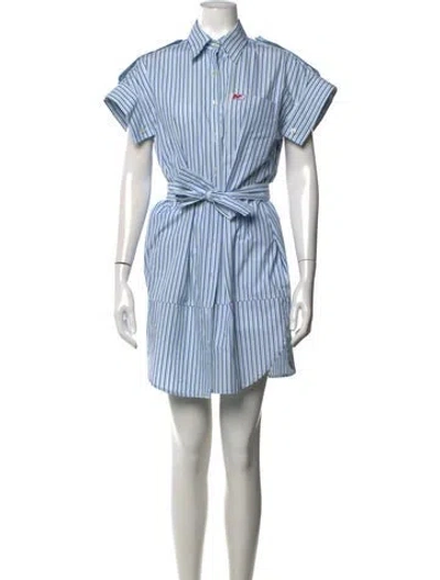 Pre-owned Meryll Rogge Striped Mini Dress In Blue