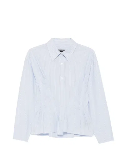 Meryll Rogge Striped Pleated Shirt In White